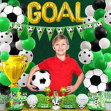 Soccer Balloons Arch Garland Kit, 107Pcs Party Decorations With Latex & Foil Balloons, Banner, Cupcake Toppers For Sports Themed Party