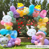 Easter Balloons Set Bunny Balloons Happy Easter Egg Foil Balloon With Chick & Rabbit Balloon Bouquet For Party Decorations,Spring Holiday Decor