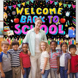 Welcome Back To School Banner Backdrop, Back To School Decorations For Classroom School, First Day Of School Banner Backdrop, Welcome Back To School Party Decorations