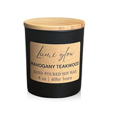 Lumi Glow Candle Scented Candle Peace + Tranquility (Mahogany Teakwood) Medium Jar Home
