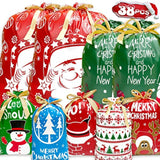 Christmas Drawstring Gift Bags 38Pcs Christmas Bags For Gifts With Drawstrings Large Drawstring Christmas Gift Bags Assorted Sizes Christmas Wrapping Bags Christmas Gift Bags With Drawstring 3 Sizes And 7 Designs