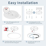 4 Pack 14.9 Inch LED Flush Mount Ceiling Lights 32W 3343LM White