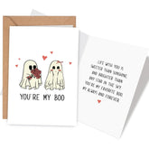 Cute Ghost Birthday Card For Husband Wife, Goth Anniversary Card, Valentine'S Day Cards For Girlfriend Boyfriend, Romantic Love Cards Gift, You'Re My Boo