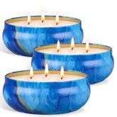 Large Citronella Candles Outdoor Decorative 55Oz, Soy Wax Lemongrass Candle Set 3 Wick, Scented Jar Candle Bulk Up To 240Hrs, 3 Pack Summer Camping Candles For Patio Garden Balcony