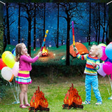Forest Camping Backdrop with 3D Campfire Centerpiece Party Decor