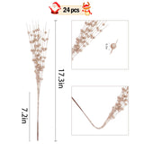 24 Pcs Artificial Glitter Holly Berry Stem Ornaments Berry Picks Branches Glittery Bead Sticks For Christmas Tree Decorations Wreath Vase And Home Decor,Champagne