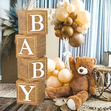 Wood Grain Baby Shower Decoration Boxes: Gender Reveal Party Decor