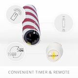 - Flameless Battery Operated Taper Candle - Candy Cane Red- Pack Of 2-1X9.75 - Led Flickering Flame - Realistic Safe For Home Kids And Pets