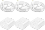 3 Pack 20W USB C Fast Charger with 6FT USB C to Lightning Cable Apple MFi Certified for iPhone 14 13 12 11 iPad