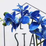 Blue Orchid Artificial Flowers In Pot, Fake Potted Orchid Flowers, Decoration For Home Office Wedding