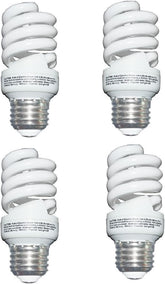 13W Spiral CFL Light Bulbs 60W Equivalent E26 Medium Base 2700K Soft White 1040 Lumens 4 Pack