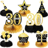8 Pieces 30Th Birthday Decorations Honeycomb Centerpieces For Women Men Table Toppers 30Th Table Decorations For Thirty Years Birthday Party