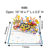 3D Pop Up Happy 82Nd Birthday Card – Blue Design With Glitter Numbers, Balloons, Cakes & Gifts – Unique Bday Card For Dad, Mom, Husband, Wife, Man Or Woman – 5" X 7"