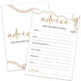 30 Pcs Party Advice And Wishes For The Happy Couple, Wedding Advice Cards For Bridal Shower, Bridal Shower Games Advice And Wishes Cards, (Gold Champagne) -004
