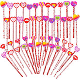 100 Pieces Valentines Cupids Arrow Rose Wood Pencils Wit Giant Love Heart Eraser Assortment Valentines Stationery Pencil For Valentines Party Favors