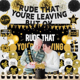 Farewell Party Decorations 'Rude You're Leaving' Banner & Honeycomb Centerpieces