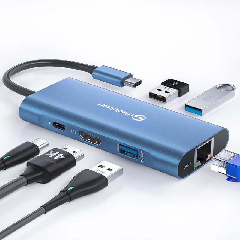 Usb C Hub, 6 In 1 Usb C To Hdmi Adapter With 1000M Ethernet,Power Delivery Pd