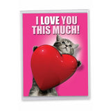 - Big Funny Valentine'S Day Greeting Card (8.5 X 11 Inch) - Jumbo Notecard For Valentines, Stationery Humor - Love You This Much Cat J1644Vdg
