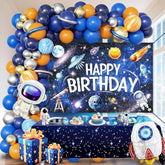 Outer Space Birthday Decor for Boys, Rocket & Astronaut Balloons, Backdrop