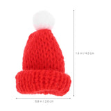 10Pcs Christmas Knit Hat Mini Santa Hats Christmas Tree Ornaments Diy Craft Red