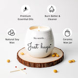 Sympathy Gifts For Loss Of Loved One, Memorial Gifts - No Words Just Hugs Lavender Scented Candle 10Oz - Bereavement, Grief, Thinking Of You, Get Well, Condolence Candle For Women