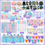 138Pcs Mermaid Party Favors, Little Mermaids Stationery Set Includes Stickers, Bubbles, Notebooks, Pencils,Mermaid Goodie Bags, Goodie Bags Stuffers For Kids, Classroom Rewards, Pinata Supplies