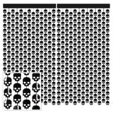 1 Pack Halloween Foil Fringe Curtain 3.3x6.6ft Black Backdrop with Skull Head Design