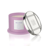 HomeWorx by SLATKIN + CO. 14oz Candle - Balance, Lavender + Cedarwood. 3-Wick Premium Scented Candle - 30-40 Hours of Clean Burn. Aromatherapy.