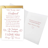 Romantic Valentine'S Day Card For Husband, Husband Valentine'S Day Cards From Wife, Heartfelt Valentines Card Gifts For Hubby Him, I Love You Always & Forever