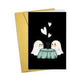 Cute Ghost Valentines Card For Him Her, Spooky Anniversary Day Card For Boyfriend Girlfriend, Halloween Card For Wife Husband