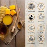Beethelight Beeswax Jar Candle - 100% Pure Usa Bees Wax In Glass Container - 33 Hours Burn Time - All Natural 100% Pure Beeswax & Lavender Essential Oil Candle - Handmade Decorative Jar Candle