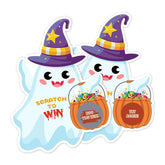 Halloween Scratch Off Cards 30 Pcs Cute Ghost Halloween Party Game Scratch Off Cards For Kids Adults, Trick Or Treat Halloween Party Game Card With Stickers Party Supplies