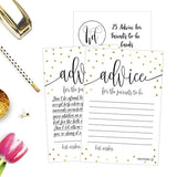 25 Gold New Mommy Or Parent Advice Cards, Activities Ideas, Wisdom Message For Parent To Be, Boy Girl Co-Ed Couples Gender Reveal, Keepsake Alternative Guestbook For Baby Shower