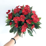 Artificial Impatiens Bouquet Flower Patio Lawn Garden Wedding Photo Decor(2Pcs)