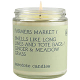 'Farmer'S Market' Coconut Soy Wax Candle | Premium Hand Poured & Long Burning | Ginger & Meadow Grass Scent | Phthalate-Free | For Home, Office, Gift - 7.8 Oz