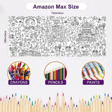 Halloween Giant Coloring Poster 30x72in Jumbo Paper Tablecloth Banner Kids Crafts Party Decor