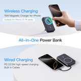 16800mAh Magnetic Power Bank with Built In Cables 5 Output Fast Portable Charger LED Display