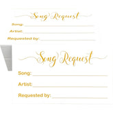 100 Song Request Cards Play Song At Wedding Reception Prom Dance Party Band Dj Karaoke Music Suggestion Note Gold