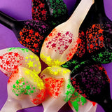 50 Pieces Neon Glow Balloons Neon Stars Glow In Blacklight Black Light Fluorescent Mini Stars Party Latex Balloons For Birthday Wedding Arch Party Decoration(Black, Clear)
