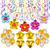 Welcome Back Banner Kit with Balloons & Swirls for Home, School & Office Decor