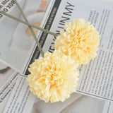 Artificial Chrysanthemum Ball Flowers Hydrangea Arrangement Bouquet Presents Decor 10Pcs Without Vase (Yellow)