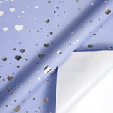 Mini Short Small Wrapping Paper Roll With Cut Lines On Reverse (17" X 120" Per Roll) - Light Purple/Pink/Blue With Gold/Silver Foil For Birthday, Wedding, Baby Shower,Bridal Showers