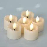 Battery Operated Flameless Votive Led Little Candle, Realistic Bright Flickering Electric Fake Night Tea Light Halloween Pumpkin Christmas Wedding Party Table Centerpieces Funeral Decorations 6 Pack