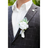 Men Boutonniere For Wedding Single Groom Groomsmen Artificial Rose Flowers Boutonniere For Wedding Prom Homecoming