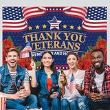Veterans Day Decorations Photography Red Poppies Thank You Veterans Day Banner 4Th Of July Patriotic Fourth Of July Backdrop Remember And Honor Decorations And Supplies For Party