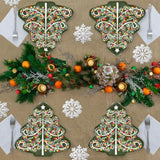 60 Christmas Party Paper Plates Tree-Shaped Disposable Dinner Plates Set