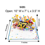 3D Pop Up Happy 87Th Birthday Card – Blue Design With Glitter Numbers, Balloons, Cakes & Gifts – Unique Bday Card For Dad, Mom, Husband, Wife, Man Or Woman – 5" X 7"