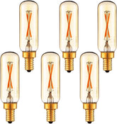 Dimmable T6 LED Bulbs E12 Candelabra Amber 2200K Warm Light T25 LED Bulb 6 Pack