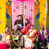 Diwali Porch Banner Deepavali Festival Of Lights Peacock Indian Holiday Party Decor Front Door Wall Hanging Banner Decoration