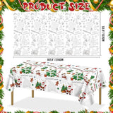 4Pack Christmas Coloring Tablecloths, Rectangular Paper Xmas Table Covers, Giant Coloring Poster Santa Claus Snowman For Kids Winter Holiday New Year Merry Christmas Party Supplies, 54 X 108Inch